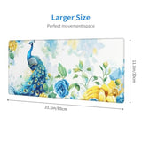 Peacock Mouse Pad For Desk Large Computer Game Desk Mat Mouse Mat Non-Slip Large Keyboard Mouse Pad For Office And Desktop(31.5 X 11.8 Inch), Blue