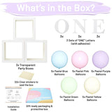 Pastel Balloon Boxes: "ONE" 1st Birthday Decor Set