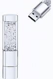 128Gb Jewelry Crystal Lipstick Usb Flash Drive,High Speed Memory Stick Pendrive,Silver