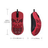 Hati Htm/Ht-M Medium 56G Ultra Lightweight Honeycomb Wired Gaming Mouse, Pixart 3389 Sensor 16000 Dpi, 6 Programmable Buttons, Low Latency, For Pc/Mac (Faze Red)