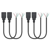 4Pcs Short Usb A Female 4 Pin Bare Wire 11Inch,Usb 5V/2A 4 Pin Pigtail Open En
