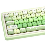 Thick Pbt Keycaps Set, Cute Green Keycap Mog Profile, 5 Side Dye-Sublimation Round Keycaps 140 Keys, Custom Kawaii Keyboard Key Caps Set For For Cherry Gateron Mx Swithes Mechanical Keyboards