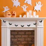 Halloween Wood Felt Bat Bead Garland Banner for Indoor Outdoor Fireplace Wall Decor