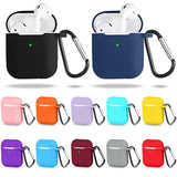 12 Pieces Headphone Silicone Protective Cases Cover With Keychain Accessories Compatible With Airpods 2 And 1 Wireless Charging Cases, Front Led Visible