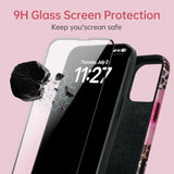 Compatible With Iphone 13 Case, Cute Leopard Pink Hibiscus Tropical Floral Pattern Phone Case With Hd Screen Protector Silicone Shockproof Protective Phone Cover For Women Girls