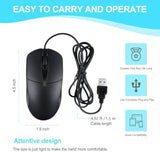 200 Black Wired Computer Mouse Bulk Usb 1000 Dpi 3 Button Corded Mouse With Home Office Noiseless Simple Usb Mice For Computer Laptop Desktop Pc (200)