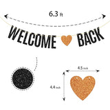 Welcome Back Banner, Homecoming Day / Retirement Party Decorations, To School Sign Bunting Home Decors Supplies, Black, 6.3 Feet