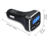 4.8A 24W Dual Usb Car Charger Volt Meter Car Battery Monitor With Led Voltage & Amps Display, Cigarette Lighter Adapter, Compatible With Iphone 15 Pro Max Plus 14 Samsung Galaxy S24 Ipad Pro