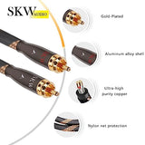 Audiophile Series RCA Cable, 2RCA Male to 2RCA Male Hi-Fi Interconnect Cord, 1.6ft/0.5M, 7mm Heavy Duty Multiple Shielded Nylon Braided Cord for