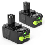 2 Packs 3.0 18V Replacement Battery Replace For Ryobi 18V Lithium-Ion Battery, Compatible With Ryobi 18 Volt One+ Battery P103 P104 P105 P107 P108 And Cordless Power Tools