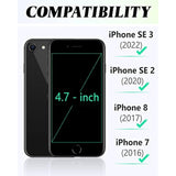 TUCCH Case Wallet for iPhone SE 2022/ iPhone 7/8/iPhone SE 2020, PU Leather 3 Card Slots Stand Magnetic Flip Folio Cover TPU Shockproof Inner Shell, Black