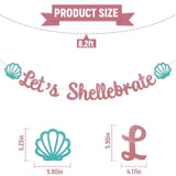 Let'S Shellebrate Banner - Seashell Bridal Shower Bachelorette Party Decor, Mermaid Baby Shower Birthday Party Decorations Rose Gold