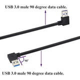 90 Degree 3.0 A Usb Cable Left & Right Angle Usb 3.0 A To A Male Charging And Transferring Data Extender Connector Cable For Usb Keyboard,Mouse,Flash Drive,Hard Drive.(0.6M/2Ft-Black)