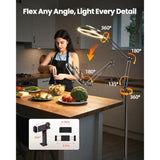 Newest Ring Light With Stand Overhead Phone Mount Holder, 10 Ring Light Tripod For Iphone, Selfie Light Phone Camera Stand For Video Recording,Photography, Streaming, Vlog, Tiktok,Youtube