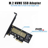 M.2 Nvme Ssd To Pcie 3.0/4.0 X4 Adapter With Aluminum Heatsink Solution Supports 2280, 2260, 2242, 2230 Solid State Drives