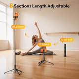 Phone Tripod Selfie Stick, SK27 61" Extendable Selfie Stick for iPhone/Android with Wireless Remote Cold Shoe Mount, Portable Phone Tripod Stand for