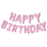 Pink Happy Birthday Balloons Banner, 16 Inch Mylar Foil Letters Balloon Sign For Birthday Party Decorations Photo Booth Backdrop