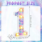 Mermaid Birthday Party Decoration, Decorative Led Glowing Numbers Mermaid Theme Marquee Digital Lights Table Centerpiece For Kids Under The Sea Birthday Baby Shower Party Decoration(1)