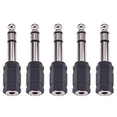 eBoot 6.35mm to 3.5mm Adapter 6.35 mm (1/4 Inch) to 3.5 mm (1/8 Inch) Adapter Female Stereo Audio Earphone, 5 Pieces, Black