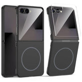 Magnetic For Samsung Galaxy Z Flip 7 Case, Compatible With Magsafe, Built-In Screen Protector, Flip7 Slim Hard Shockproof Phone Cover, Black