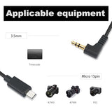 1FT USB Micro 15pin to Right Angle 3.5mm timecode Cable;Camera FX3 timecode Cable for Sony FX-30 A7M3 A7M4 A7S2 A7S3