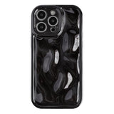 For Iphone 16 Pro Case,Water Ripple Wave Meteorite Bubble Chrome Plating Soft Phone Case (Light Black)