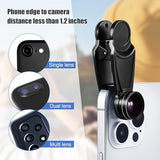16 Pcs Phone Camera Lens Kit 16 in 1 with Selfie Light Universal Clip on Cell Phone 198 Degree Fisheye Wide Angle Macro Kaleidoscope CPL Lens