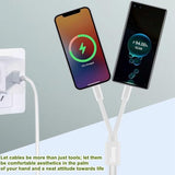 1FT Flat Type C Splitter Charge Cable - USB Type C Female to 2 Dual USB Type C Male Y Splitter - Designed for Charging Purposes Only