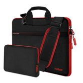 Slim Laptop Shoulder Bag 13-14 Inch Handbag With Small Case Compatible With Macbook Pro 14" M4/M3/M2/M1 2025-2021, 13.3" Mac Air/Pro, Xps 13/14 And Most 13"-14" Notebooks,Red Zipper