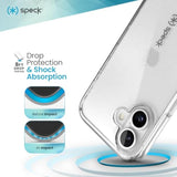 Speck Clear iPhone 16 - Slim Phone Case - GemShell - Crystal Clear
