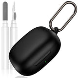 Compatible With Shokz New Openfit 2 Case Cover, Soft Silicone Shockproof Protective Skin Case For Shokz Openfit 2 Open-Ear Wireless Earbuds With Cleaner Kit & Carabiner (Black)