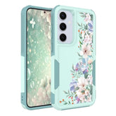 For Samsung Galaxy S25 Plus Case: Cute Flowers Floral Design For Girls Women Slim Soft Tpu Bumper Shockproof Silicone Cell Phone Cover S24+ S25+ (Mint Green/Magnolia)