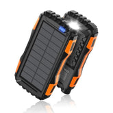 42800mAh Solar Power Bank, Portable Charger with QC 3.0, Flashlight, Orange