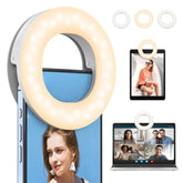 Portable Clip-On Selfie Ring Light with 3 Modes for Video and Makeup