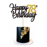 Happy 78Th Birthday Cake Toppers Glitter 78Th Anniversary Cake Topper 78 Years Loved Bday Decorations 78 Gold Birthday Cake Decorations Seventy-Eight Party Supplies For Women Men(Black Gold)