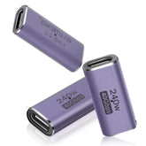 3 Pack Coupler 240W Usb C To Usb C Connector Female To Female Adapter 40Gbps Type C Extender Adapter Video Display For Tv Pc Laptop Tablet Phone And More Devices
