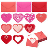 180 Pcs Valentine'S Day Cards With Envelopes Blank Heart Shaped Greeting Cards Funny Paper Cutouts Gummed Envelopes For Valentine'S Day Anniversary Weddings Invitations, 4 X 6 Inch(Cute Eyes)