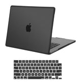 MOSISO Compatible with MacBook Air 15 inch Case 2025 2024 2023 Release M4 A3241 M3 A3114 M2 A2941 with Touch ID, Soft TPU Frame Bumper Anti-Cracking Hard Shell Case & Keyboard Cover, Black