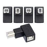 cablecc 4Pcs USB 2.0 B Type Male to Female Extension Adapter Horizontal Vertical Angled 90 Degree for Disk Scanner