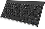 Bluetooth Keyboard, Stainless Steel Universal Portable Wireless Bluetooth Keyboard For Ios Ipad 10.2-Inch, Air, Pro, Mini, Android, Windows Tablets Pc Smartphone Built In Rechargeable Battery