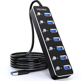 Usb Hub, 7 Port Usb Hub 3.0 With 4Ft Usb Long Cable Multiple Port,Individual U