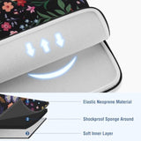 MOSISO Laptop Case 13.3 inch, 13-14 inch Laptop Sleeve Bag Compatible with MacBook Air/Pro 13/Pro 14, HP Dell Acer ASUS Lenovo, Neoprene Hummingbird Plants Flowers Computer Bag with Small Case, Black