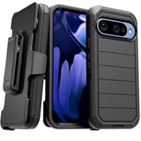 Designed For Google Pixel 10/ Pixel 10 Pro Case With Belt Clip Holster & Kickstand, Screenless Protective Dual-Layer Shockproof Phone Case - Black