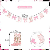 Coquette Bow Cowgirl Boots Banner Pink Western Cowgirl Boot Decor