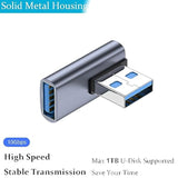 4 Pack 10Gbps Usb 3.0 Male To Female Adapter 90 Degree Left Angle And Right An