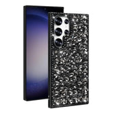 Compatible With Samsung Galaxy S25 Ultra Glitter Case 3D Glitter Sparkle Bling Case Crystal Rhinestone Diamond Bumper Clear Gems Cute Protective Girly Case For Galaxy S25 Ultra, Black