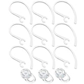 Universal 9 Piece Small Earhooks W/Replacement Earbuds Ear Gels Tips For Voyager Edge Wireless Bluetooth - Clear