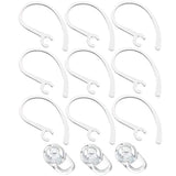 Universal 9 Piece Small Earhooks W/Replacement Earbuds Ear Gels Tips For Voyager Edge Wireless Bluetooth - Clear