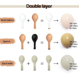Double Stuffed White And Beige Balloons Garland Nude Cream Blush Ivory Balloons Apricot White Sand Balloons Arch Kit For Neutral Baby Shower Boho Gender Reveal Birthday Baptism Party Decorations