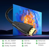 Short Hdmi Cable 4Ft, 4K Uhd Hdmi Cable Male To Male Adapter For Arc & Cl3 Rat